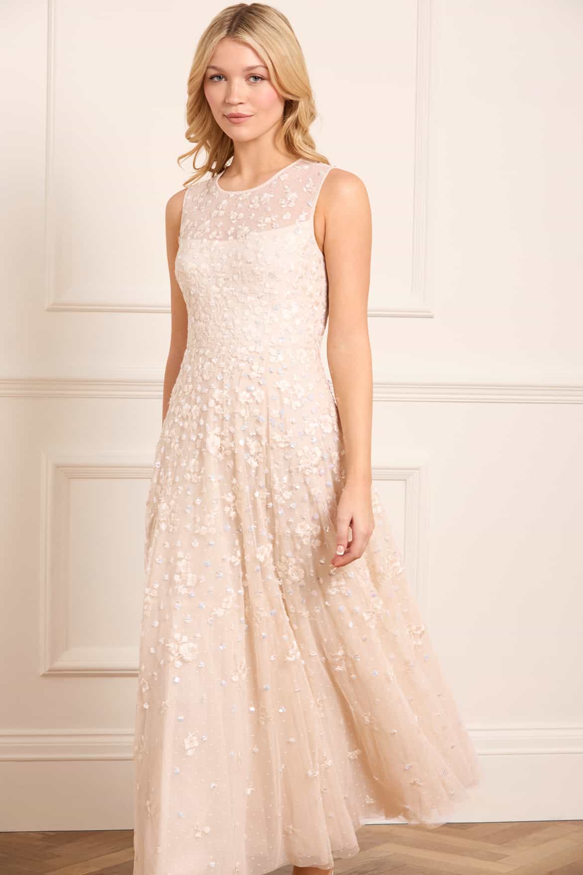 Dahlia Ditsy Short Cape Ankle Gown - Image 4