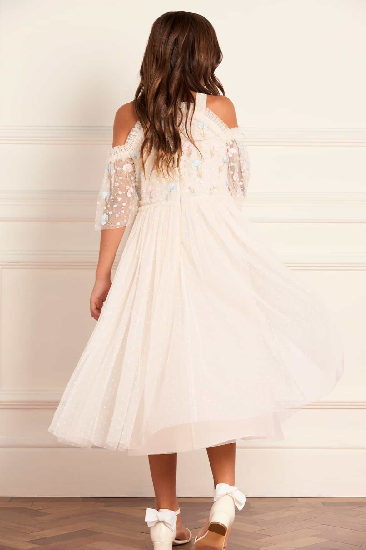 Dandelion Ditsy Bodice Off-Shoulder Kids Dress - Image 3
