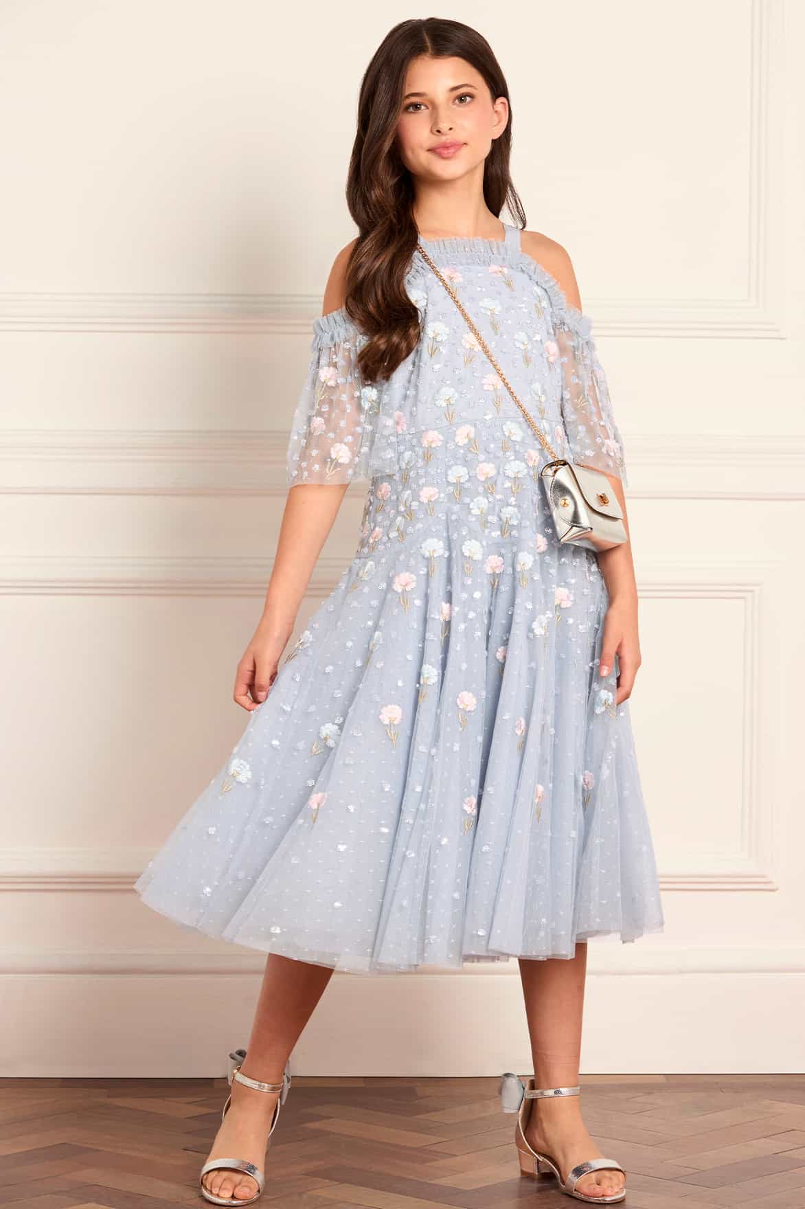 Dandelion Ditsy Off-Shoulder Kids Dress - Image 3