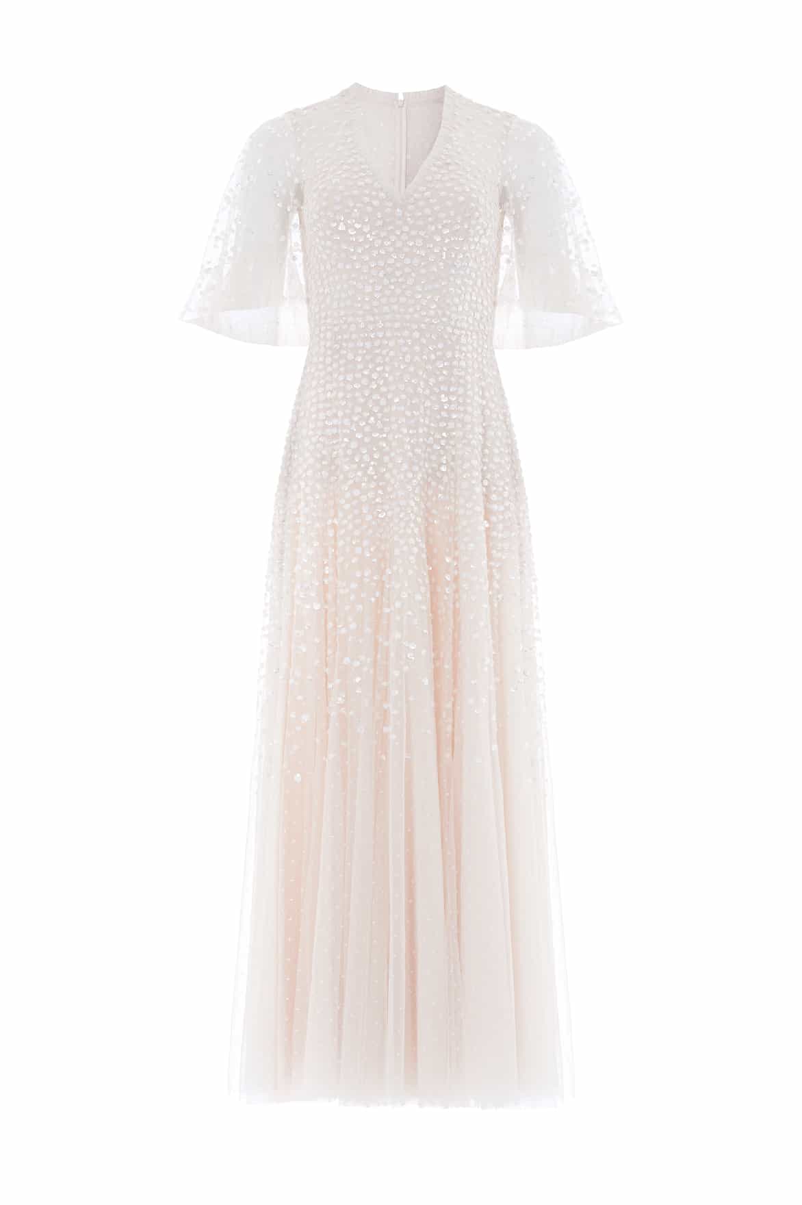Dappled Sequin Cape Ankle Gown - Image 3