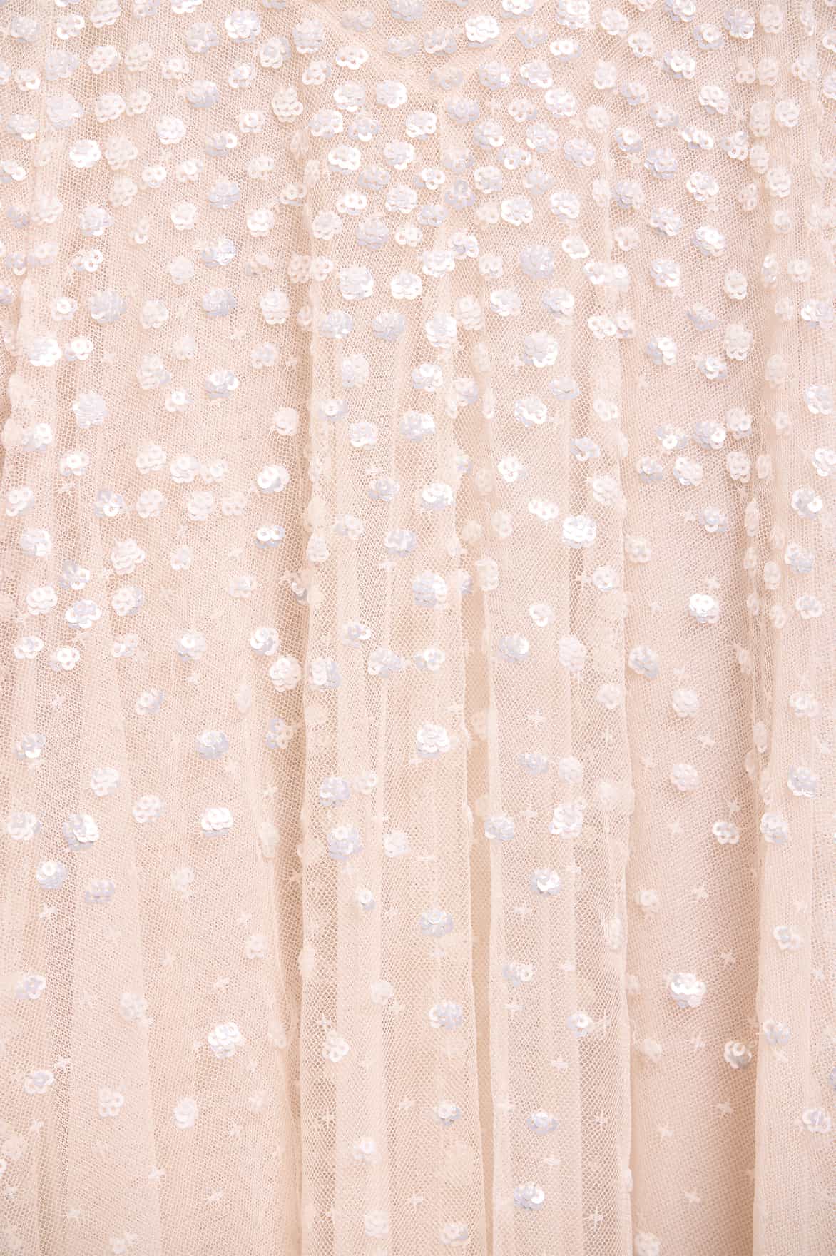 Dappled Sequin Cape Ankle Gown - Image 5
