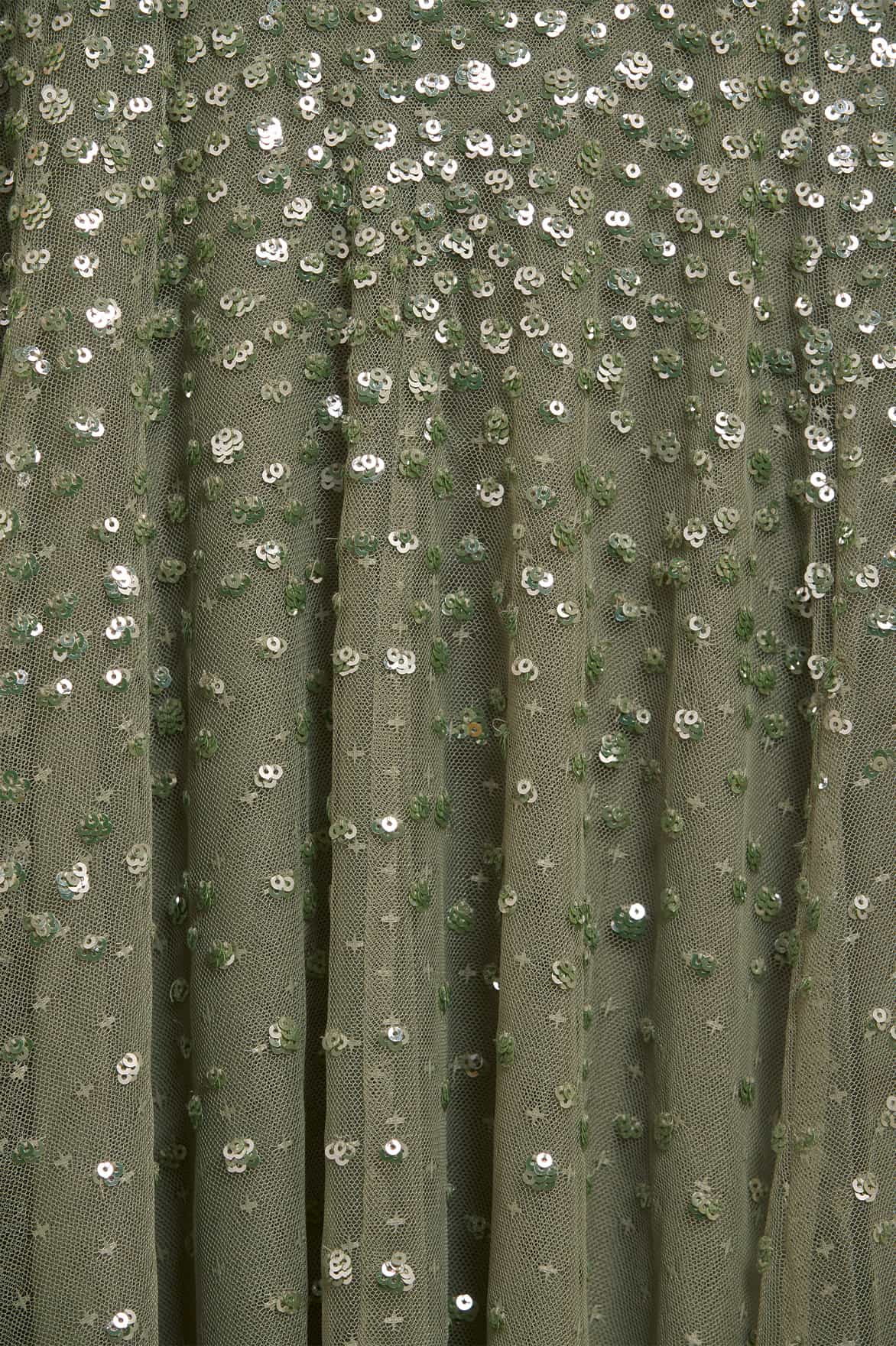 Dappled Sequin Cape Ankle Gown - Image 5