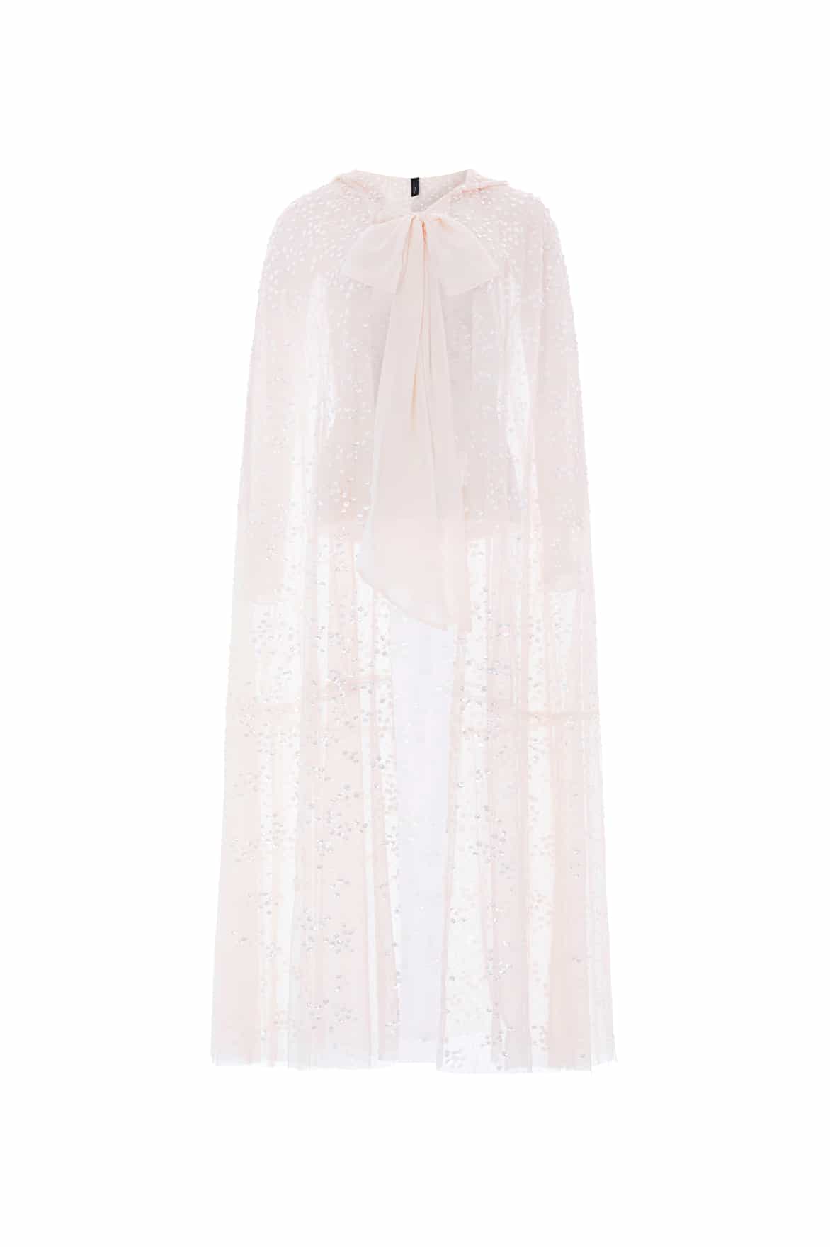 Dappled Sequin Hooded Long Cape - Image 3