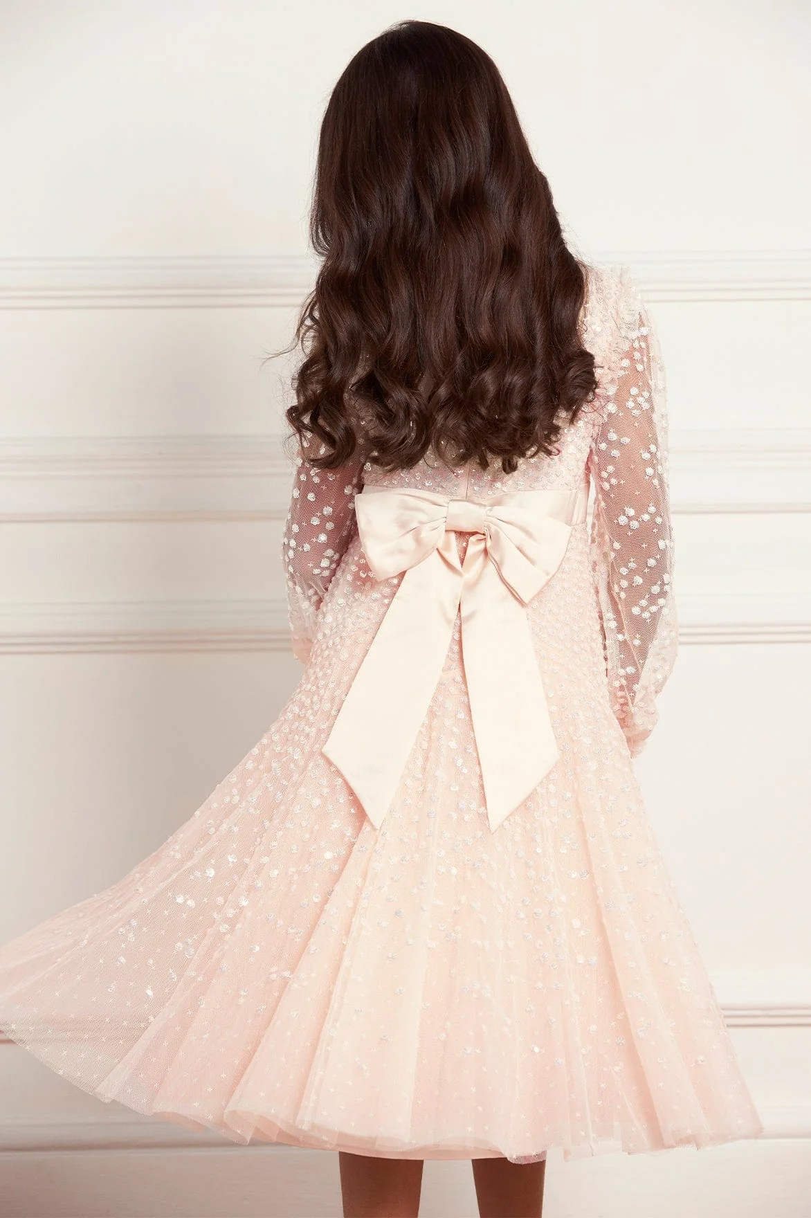 Dappled Sequin Long Sleeve Kids Dress - Image 4