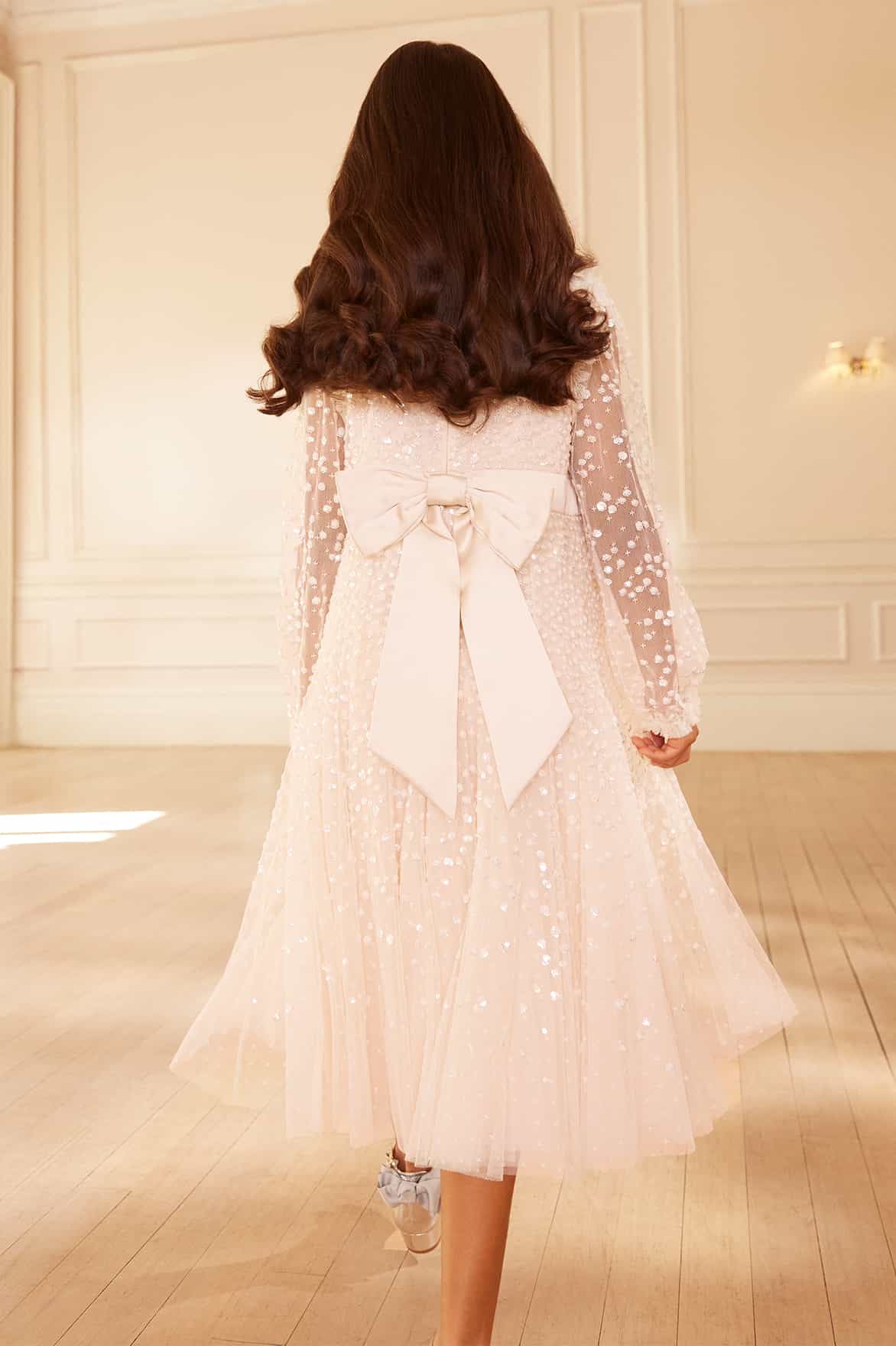 Dappled Sequin Long Sleeve Kids Dress - Image 5