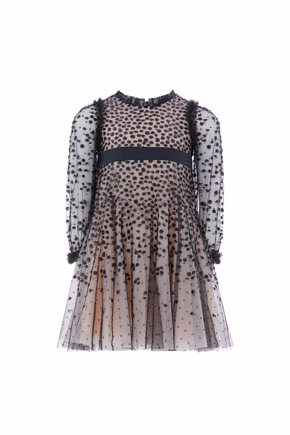 Dappled Sequin Long Sleeve Kids Dress - Image 3