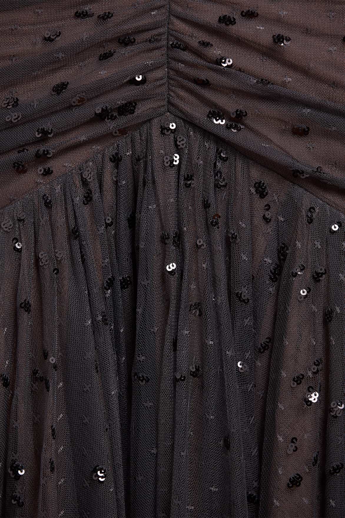 Dappled Sequin Rouched Off-Shoulder Gown - Image 4