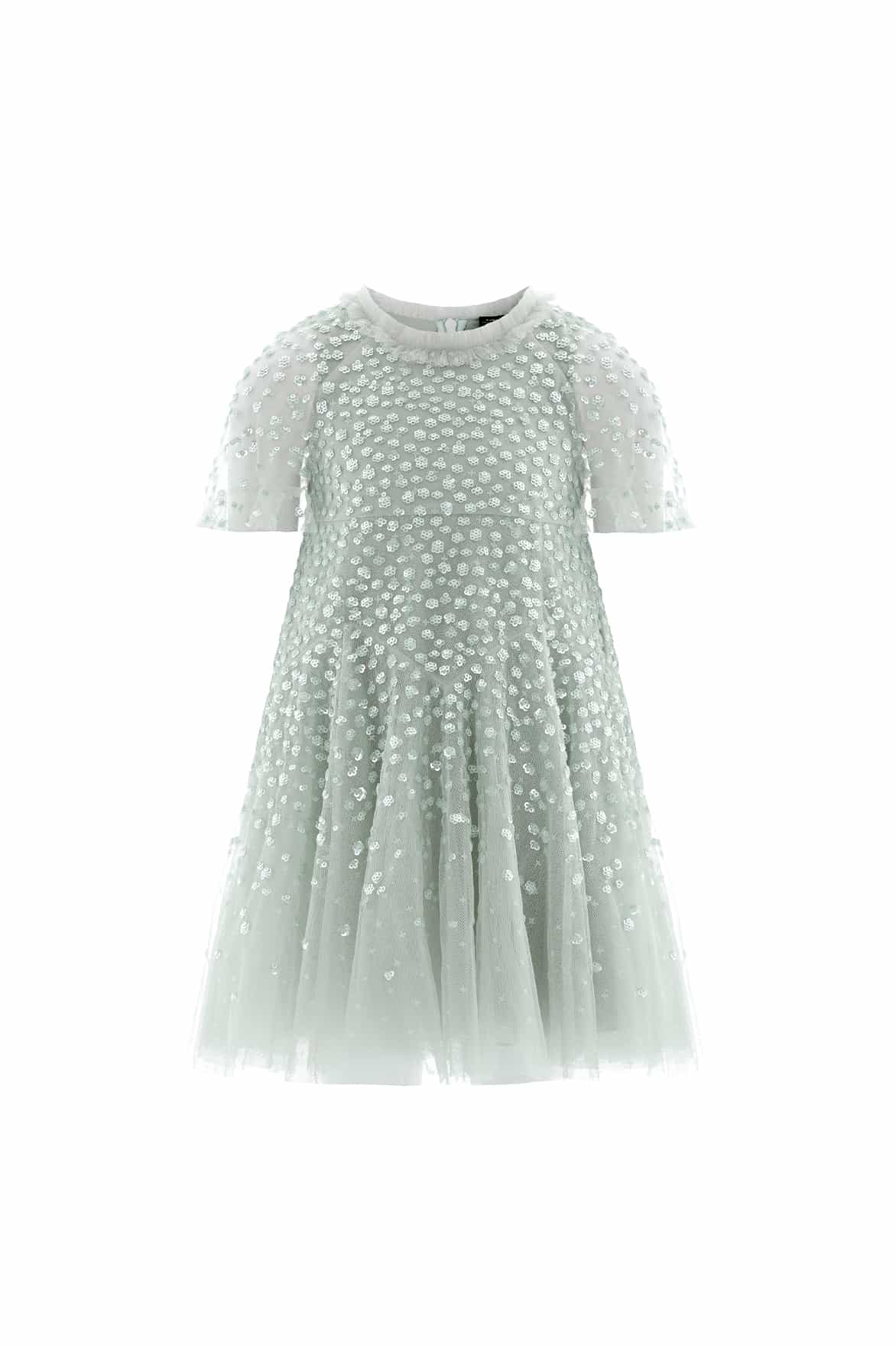 Dappled Sequin Short Cape Kids Dress - Image 2