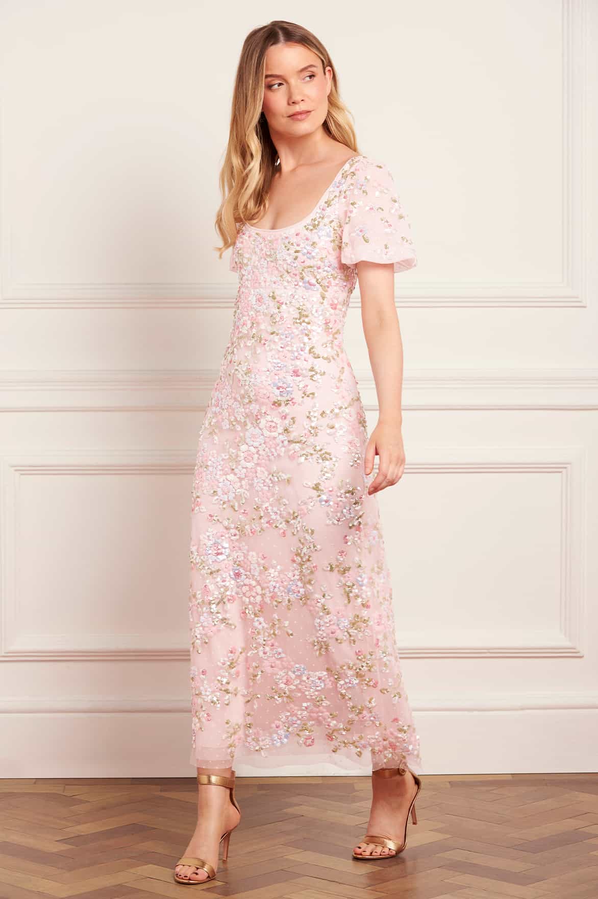 Dream Garland Puff Sleeve Ankle Gown - Image 4