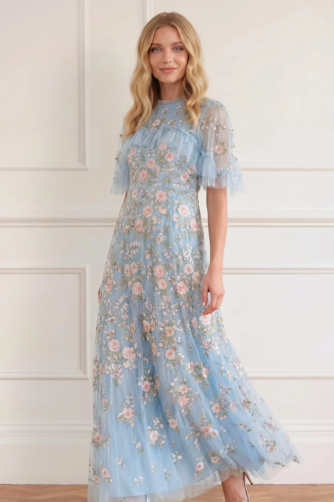 Eden Rose Cape Ankle Gown - Image 2