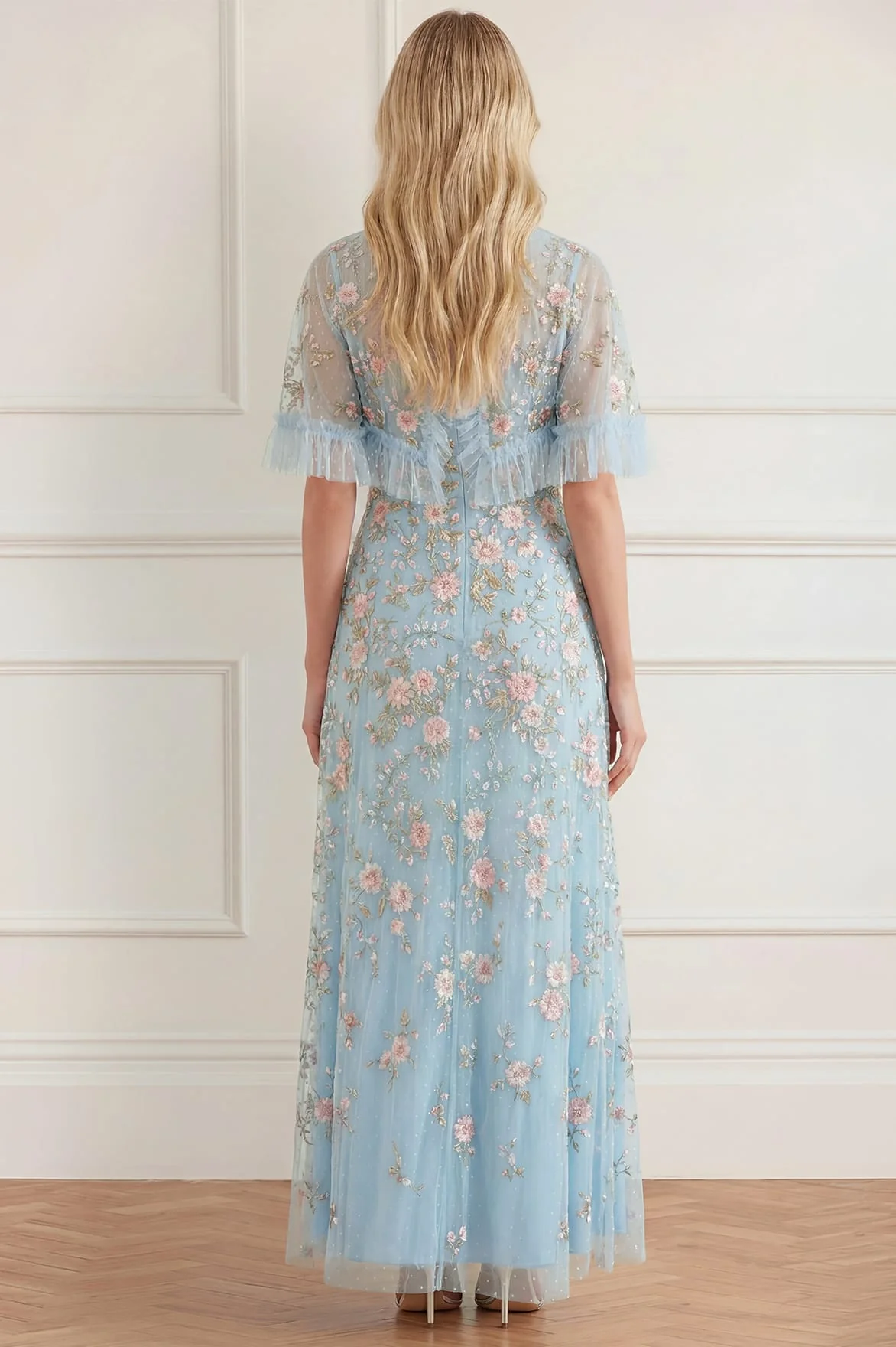 Eden Rose Cape Ankle Gown - Image 5