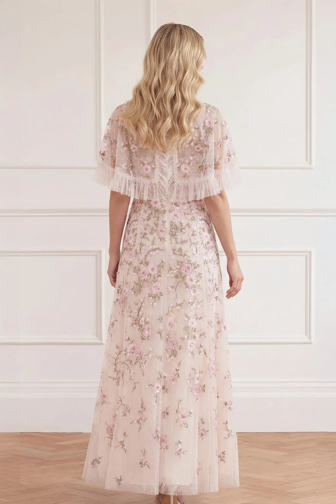 Eden Rose Cape Ankle Gown - Image 4