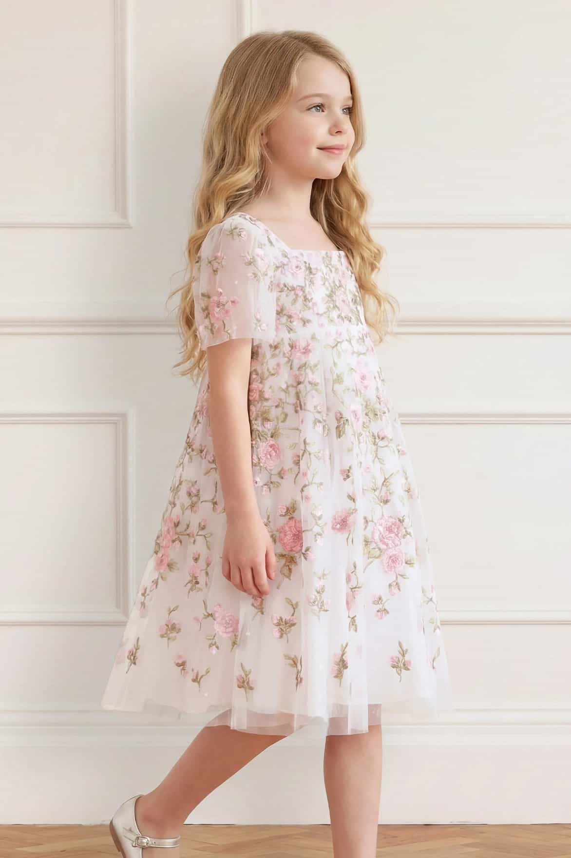 Eden Rose Short Sleeve Kids Dress - Image 3