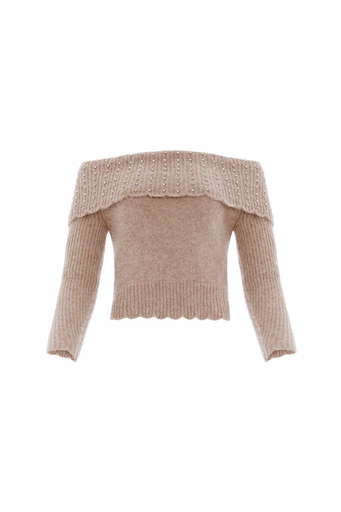 Embellished Bardot Jumper - Image 3