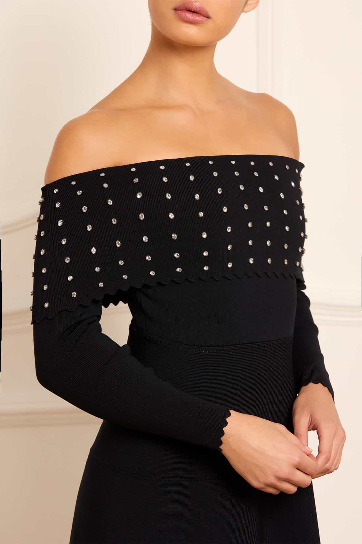 Embellished Bardot Knit Gown - Image 3