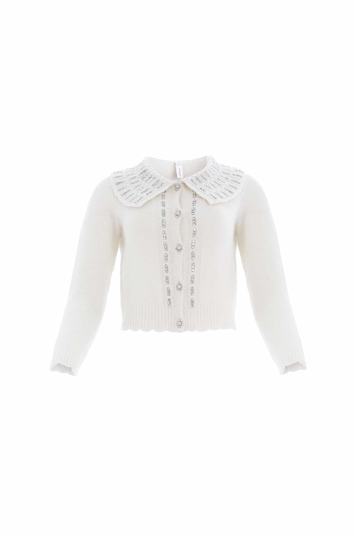 Embellished Collar Short Cardigan - Image 3