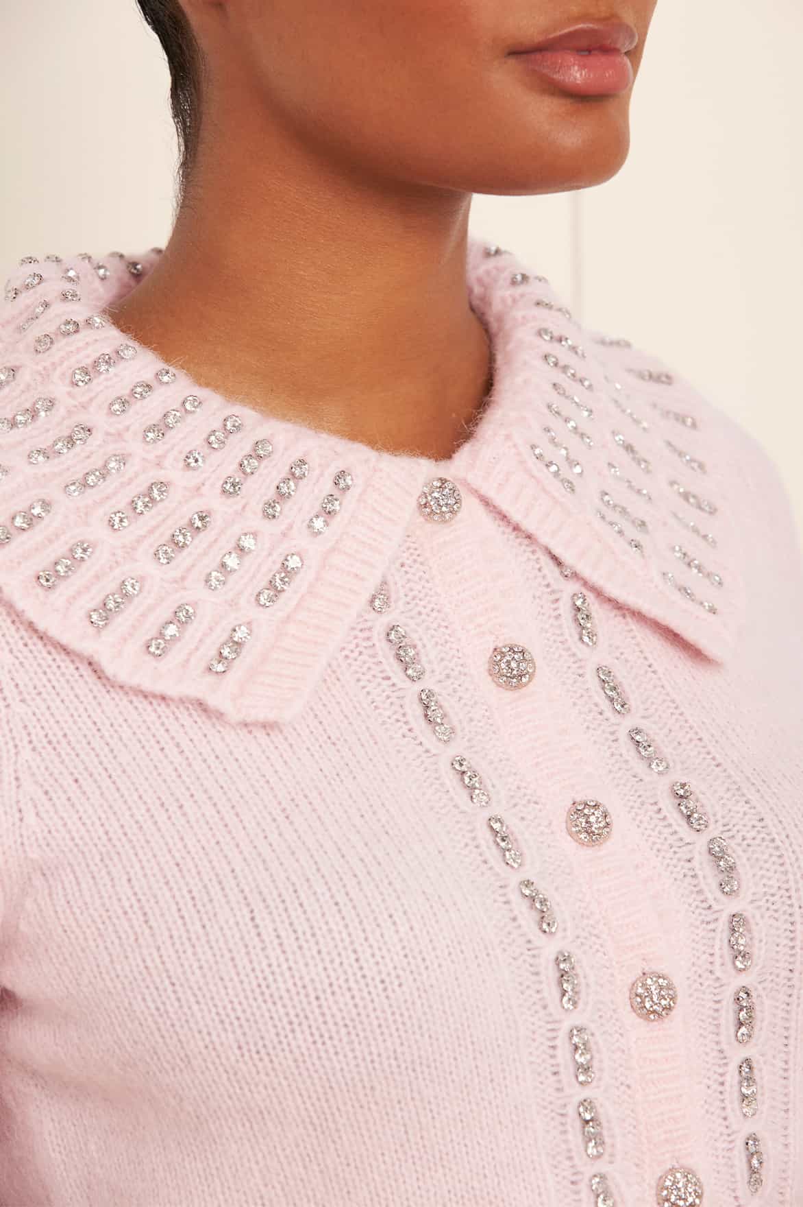 Embellished Collar Short Cardigan - Image 3
