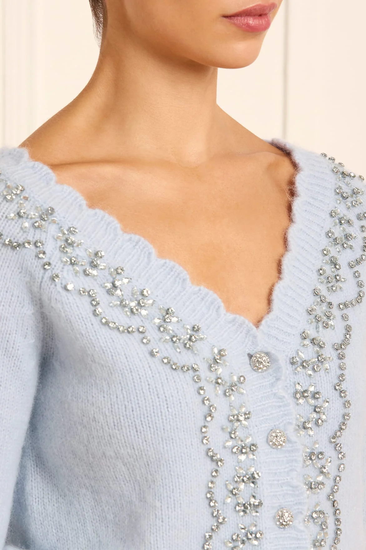 Embellished V-Neck Short Cardigan - Image 5