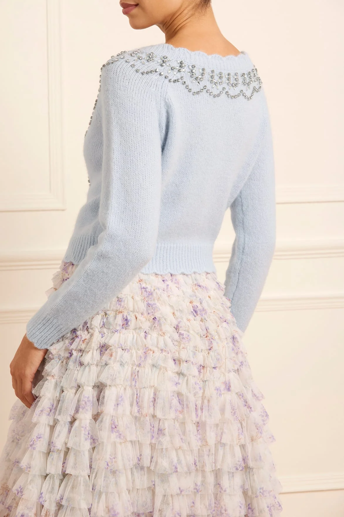 Embellished V-Neck Short Cardigan - Image 6
