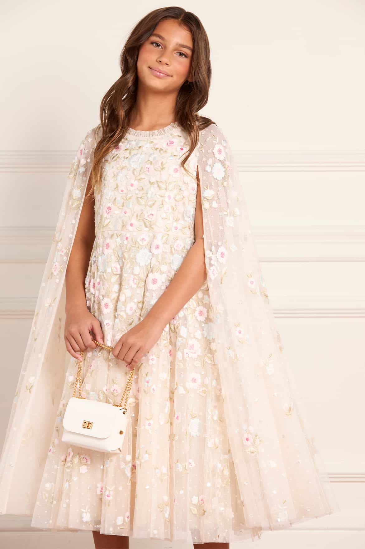 Ethereal Blooms Cape Kids Dress - Image 3