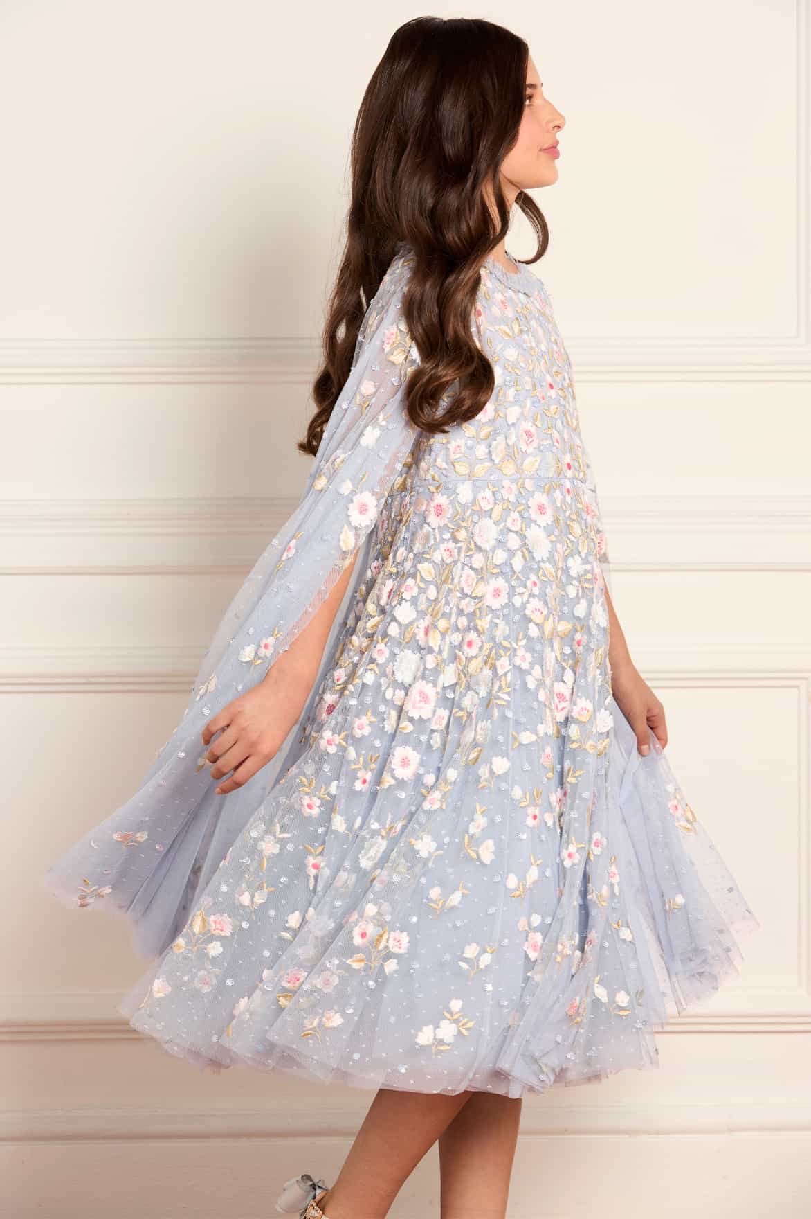 Ethereal Blooms Cape Kids Dress - Image 3