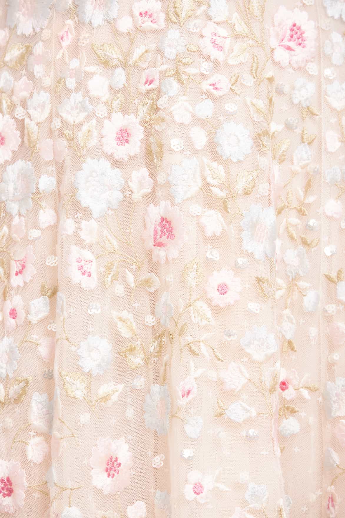 Ethereal Blooms Cape Sleeve Ankle Gown - Image 5