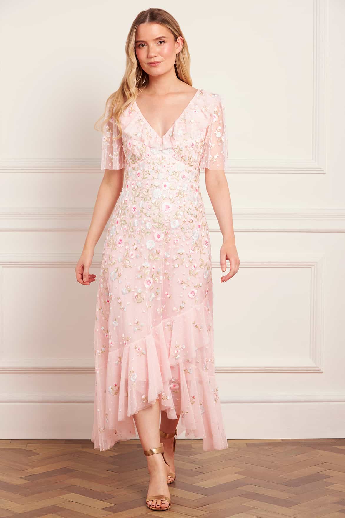 Ethereal Blooms Frill Ankle Gown - Image 2