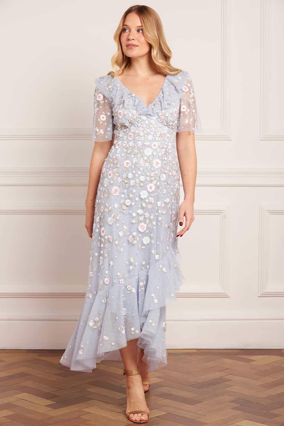 Ethereal Blooms Frill Ankle Gown - Image 3