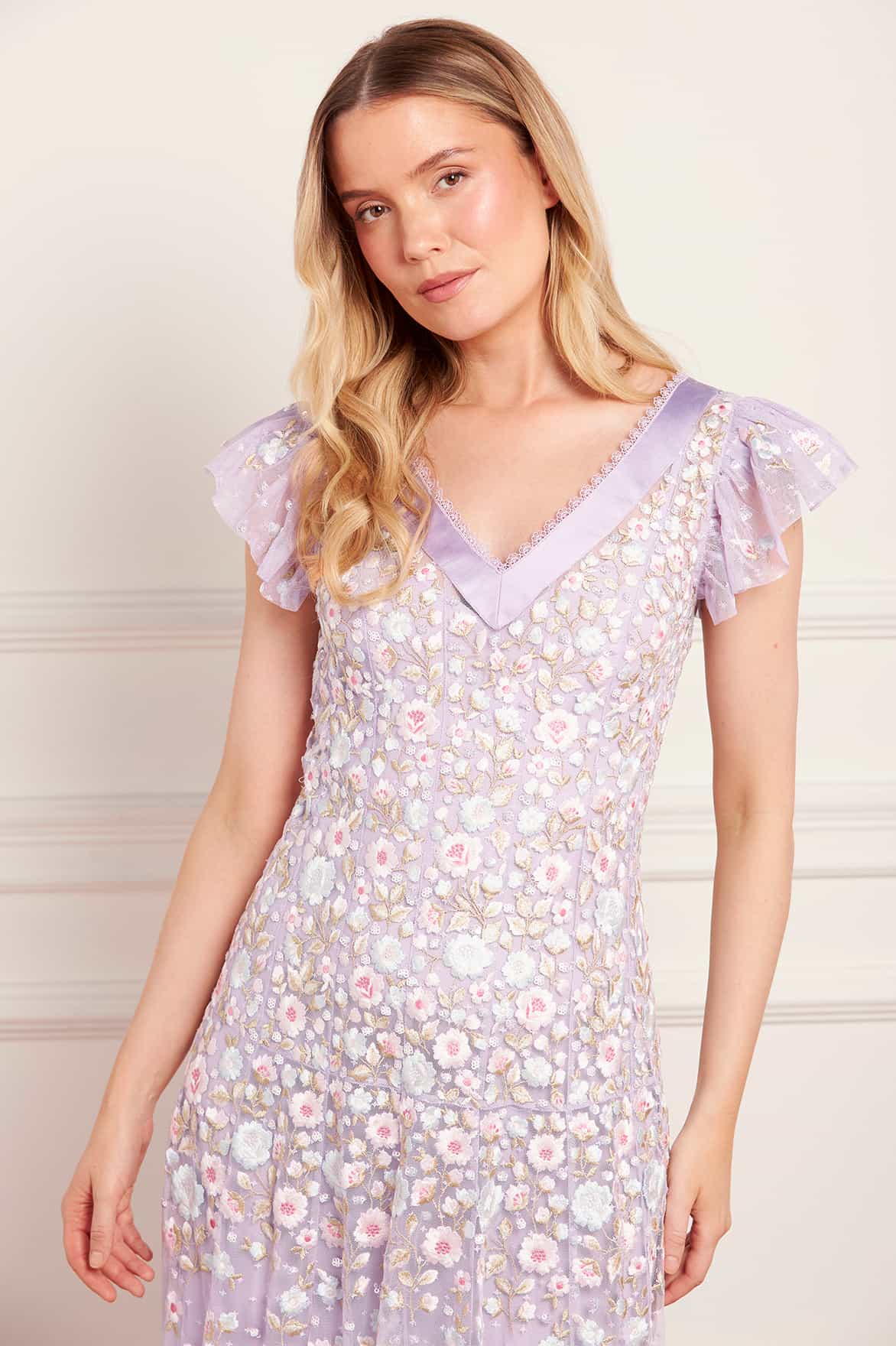Ethereal Blooms Short Sleeve Ankle Gown - Image 4