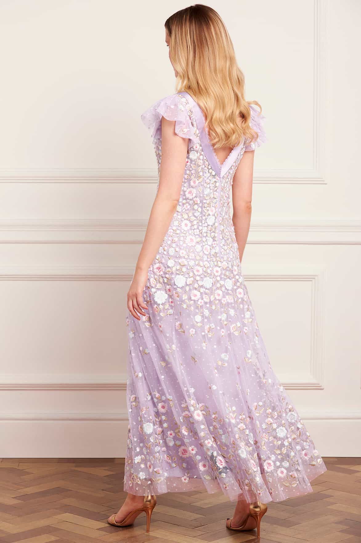 Ethereal Blooms Short Sleeve Ankle Gown - Image 6