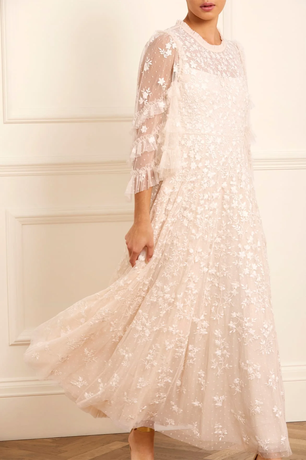 Everett Bloom Round Neck Ankle Gown - Image 2