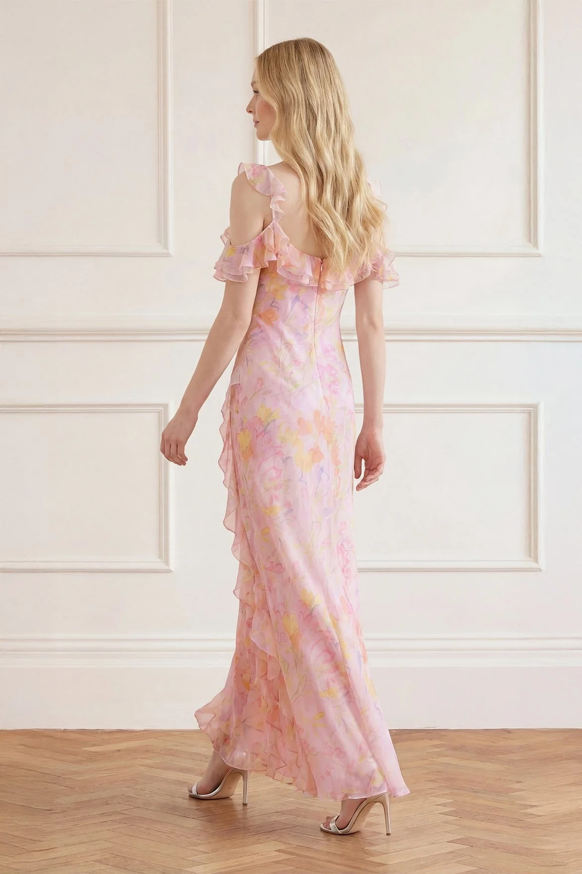 Floating Freesias Georgette Cami Gown - Image 4