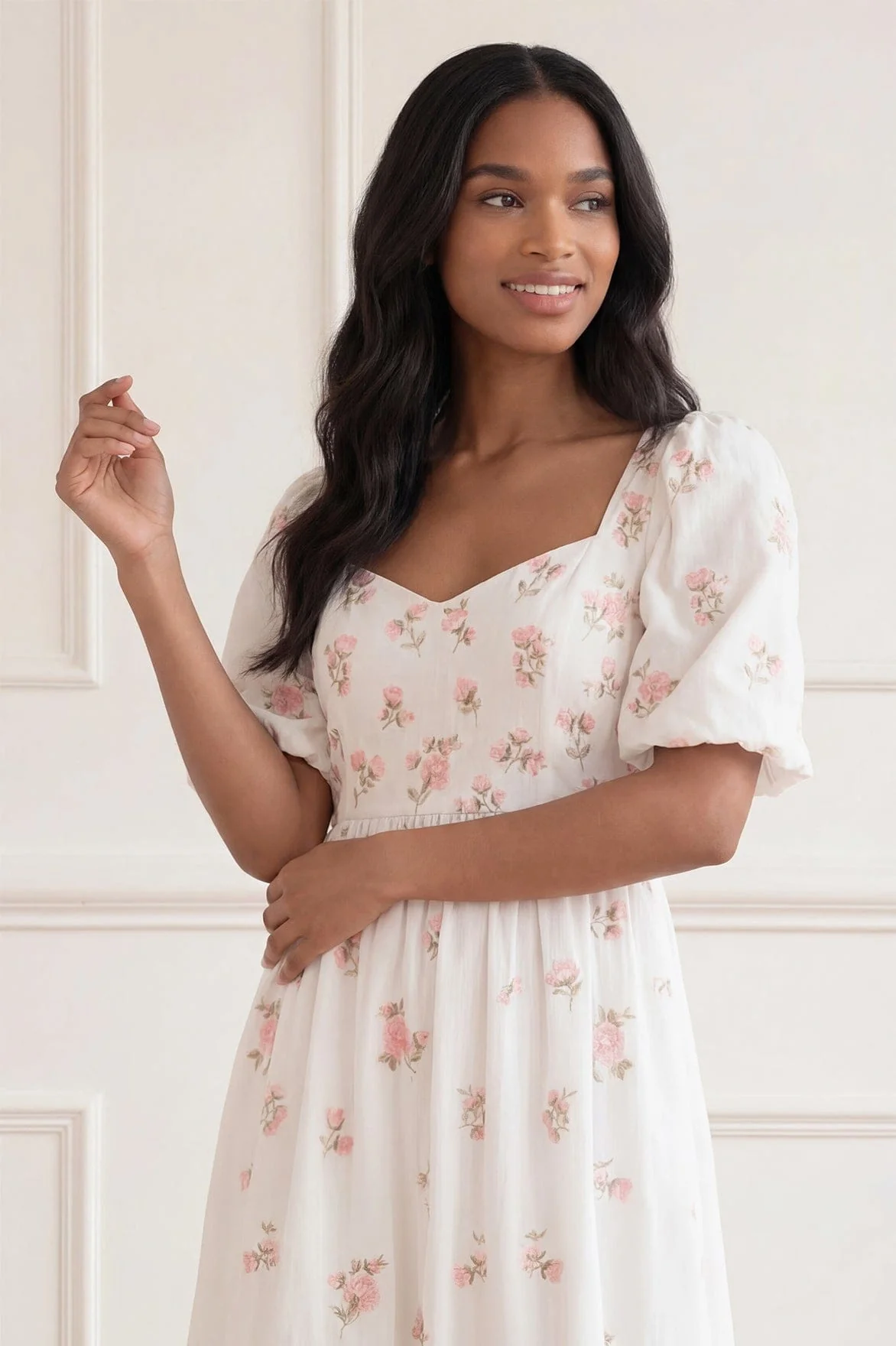 Flora Ditsy Cotton Ankle Gown - Image 3