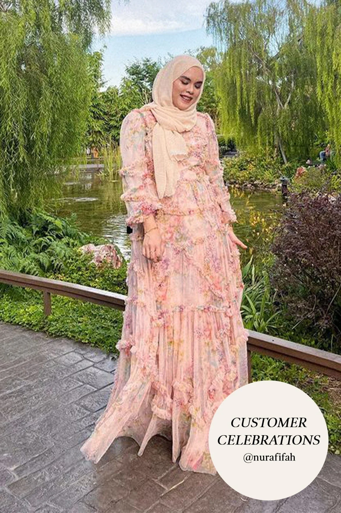 Floral Diamond Ruffle Gown - Image 6