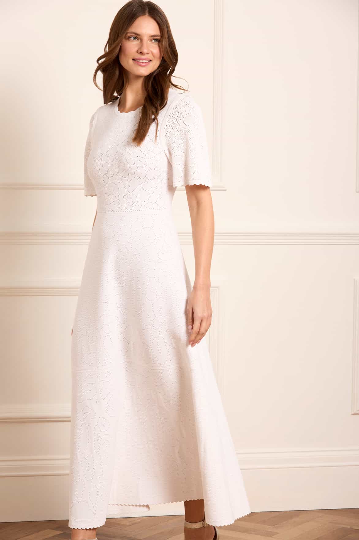 Floral Pointelle Knit Gown - Image 3