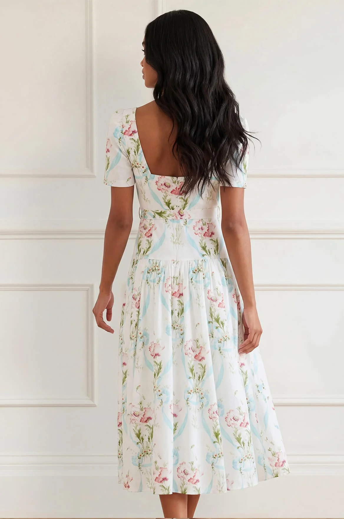 Floral Ribbon Cotton Ballerina Dress - Image 5