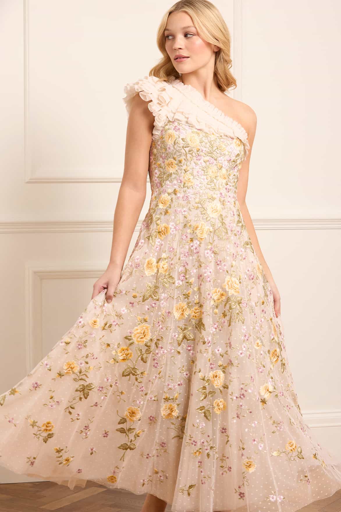 Florine One-Shoulder Ankle Gown - Image 2