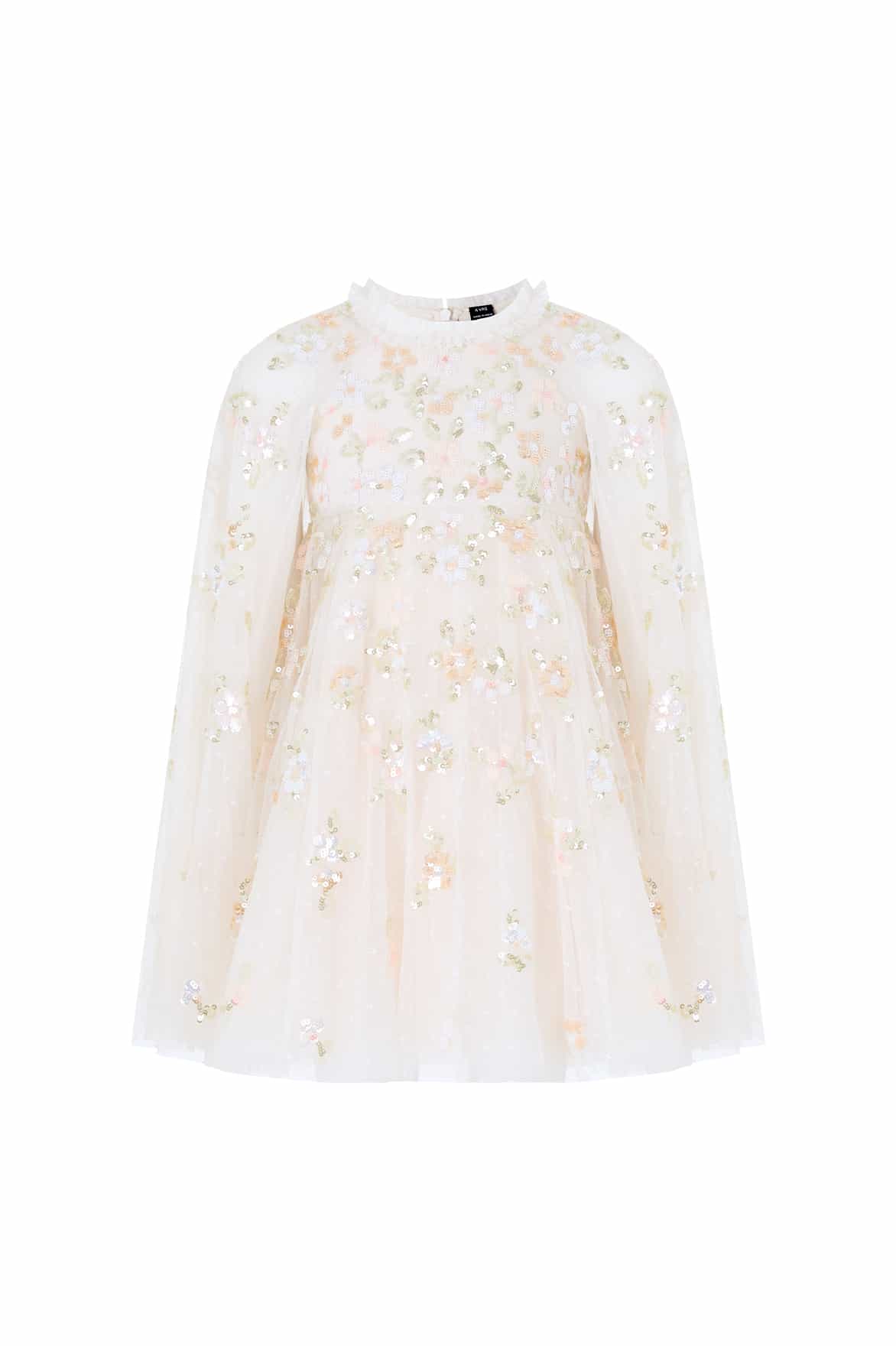 Freesia Shimmer Cape Kids Dress - Image 2