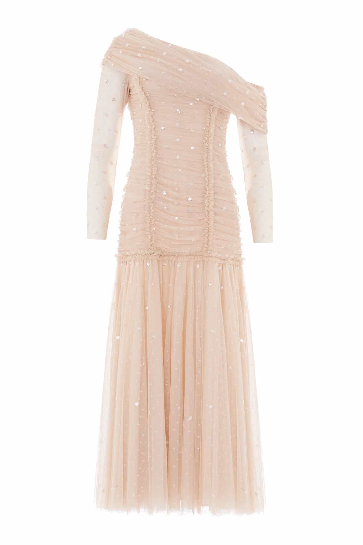 Gigi Dot One-Shoulder Rouched Gown - Image 2