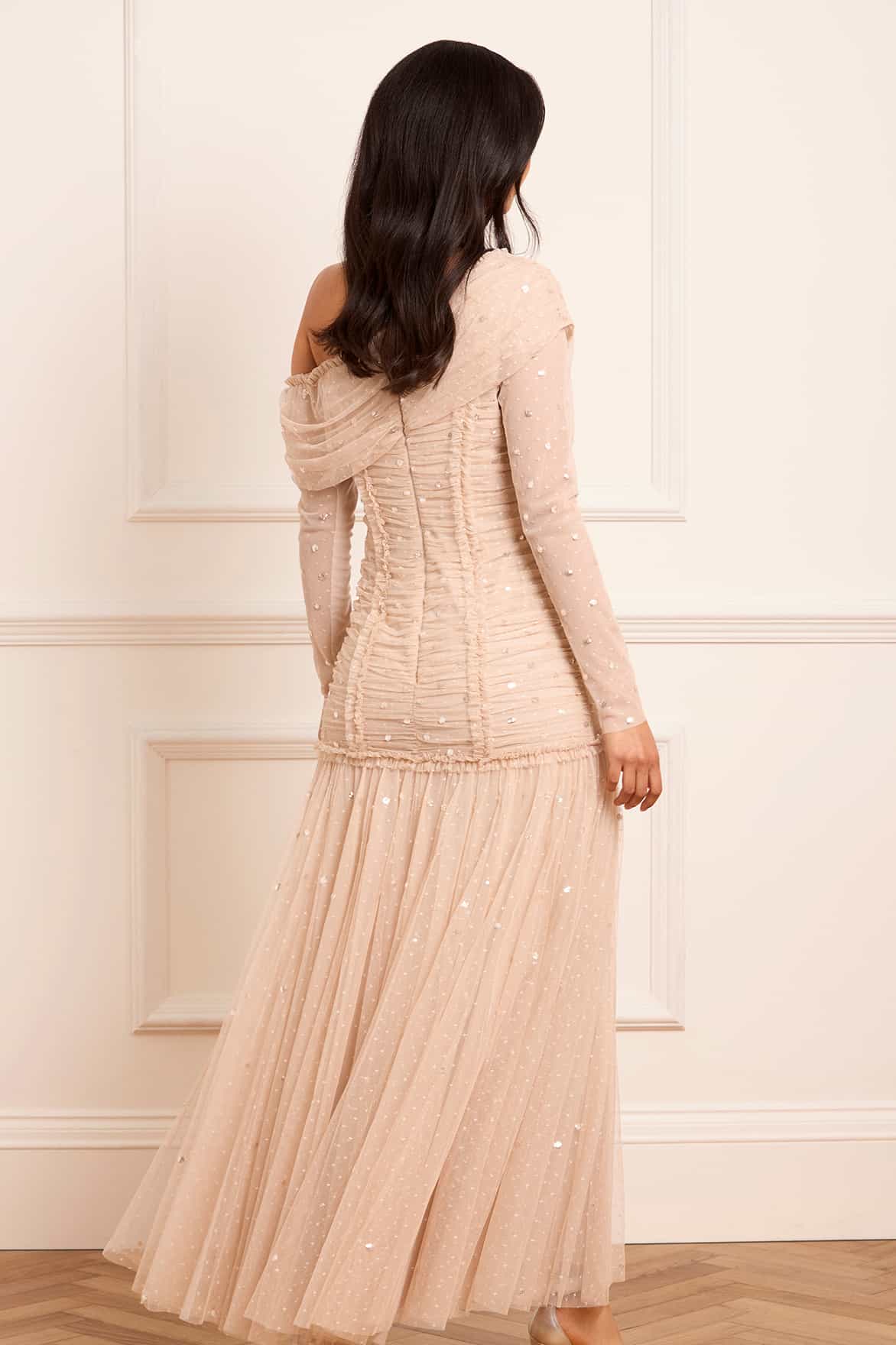 Gigi Dot One-Shoulder Rouched Gown - Image 5