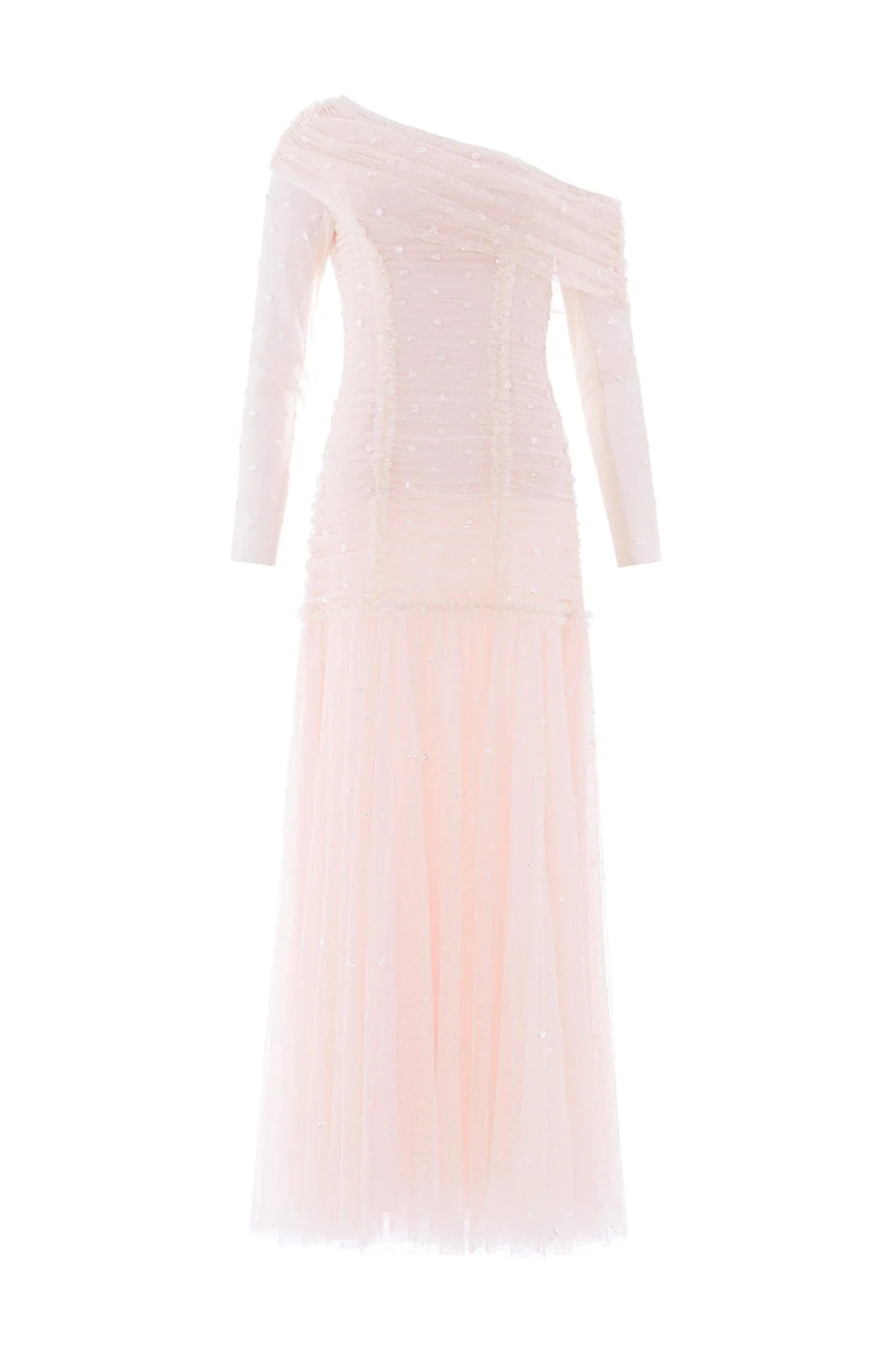 Gigi Dot One-Shoulder Rouched Gown - Image 2