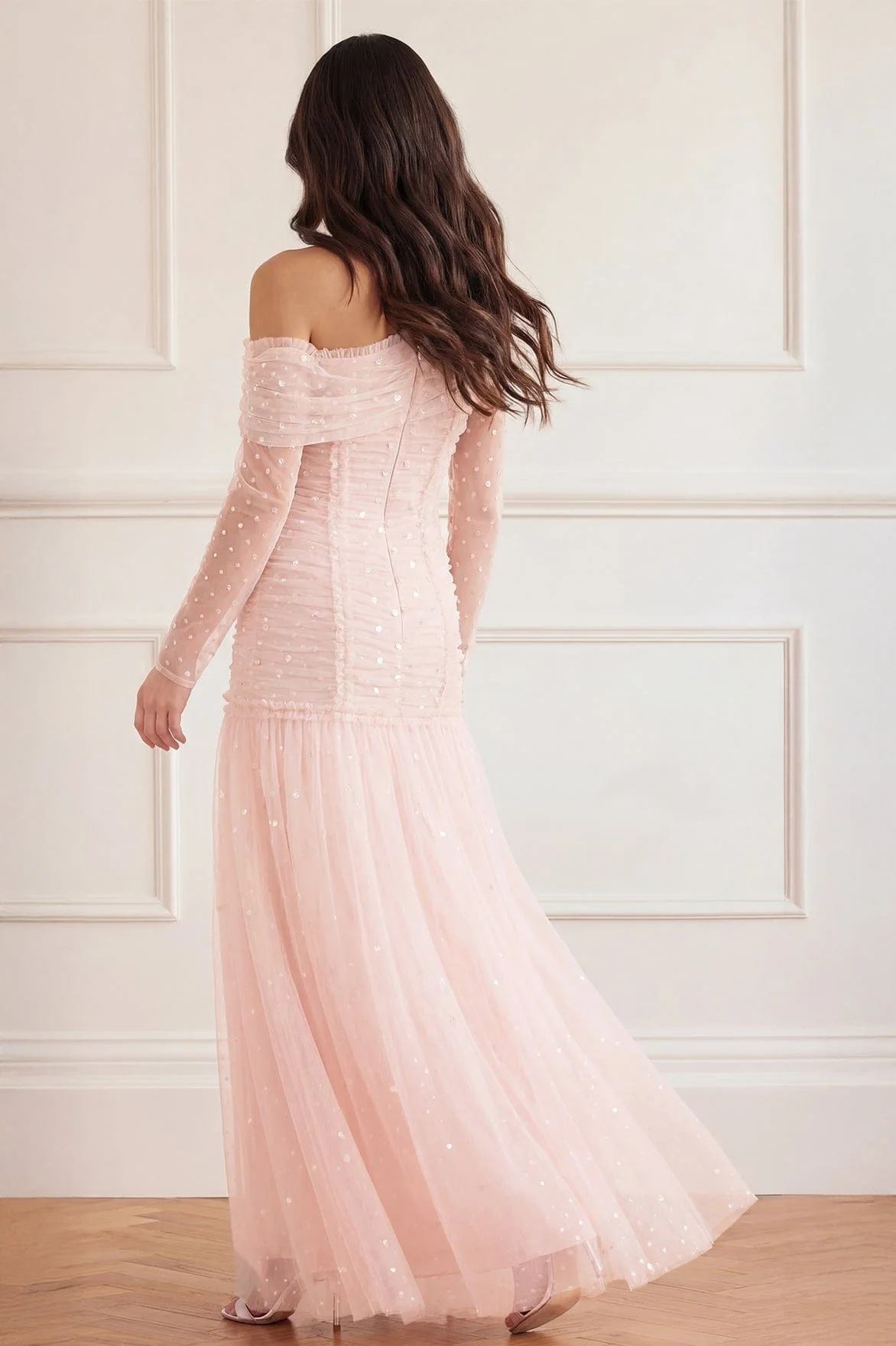 Gigi Dot One-Shoulder Rouched Gown - Image 5