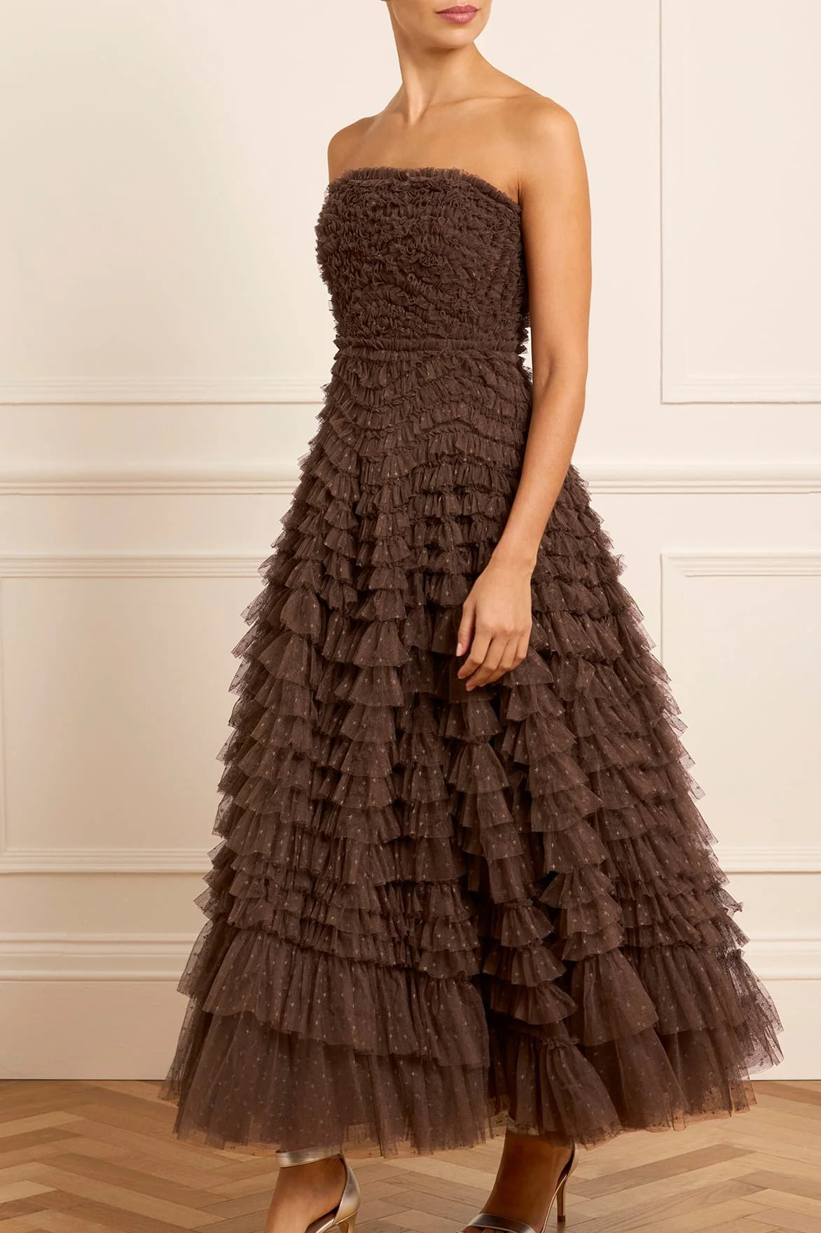 Hattie Ruffle Strapless Ankle Gown - Image 2
