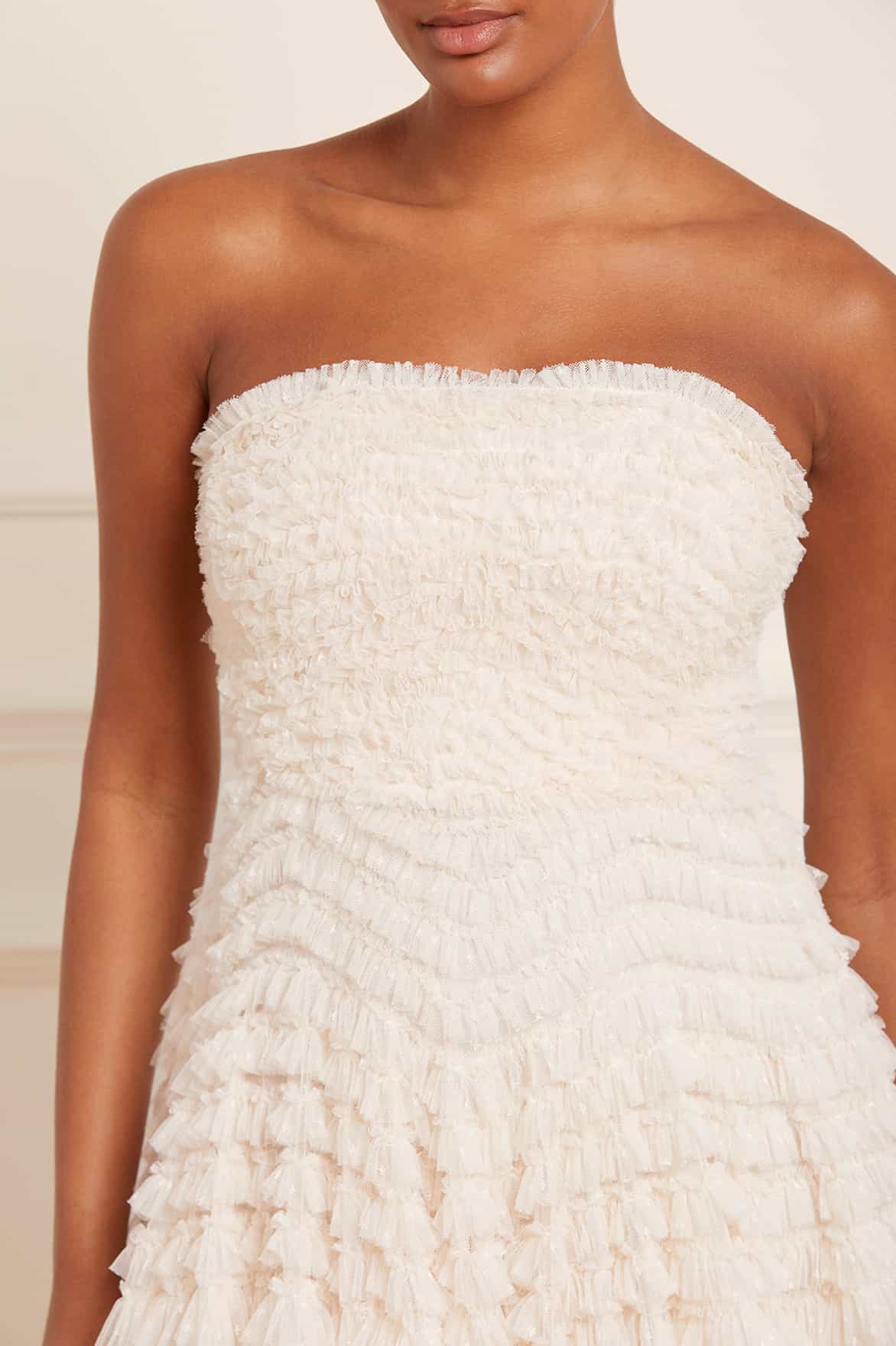 Hattie Ruffle Strapless Ankle Gown - Image 6