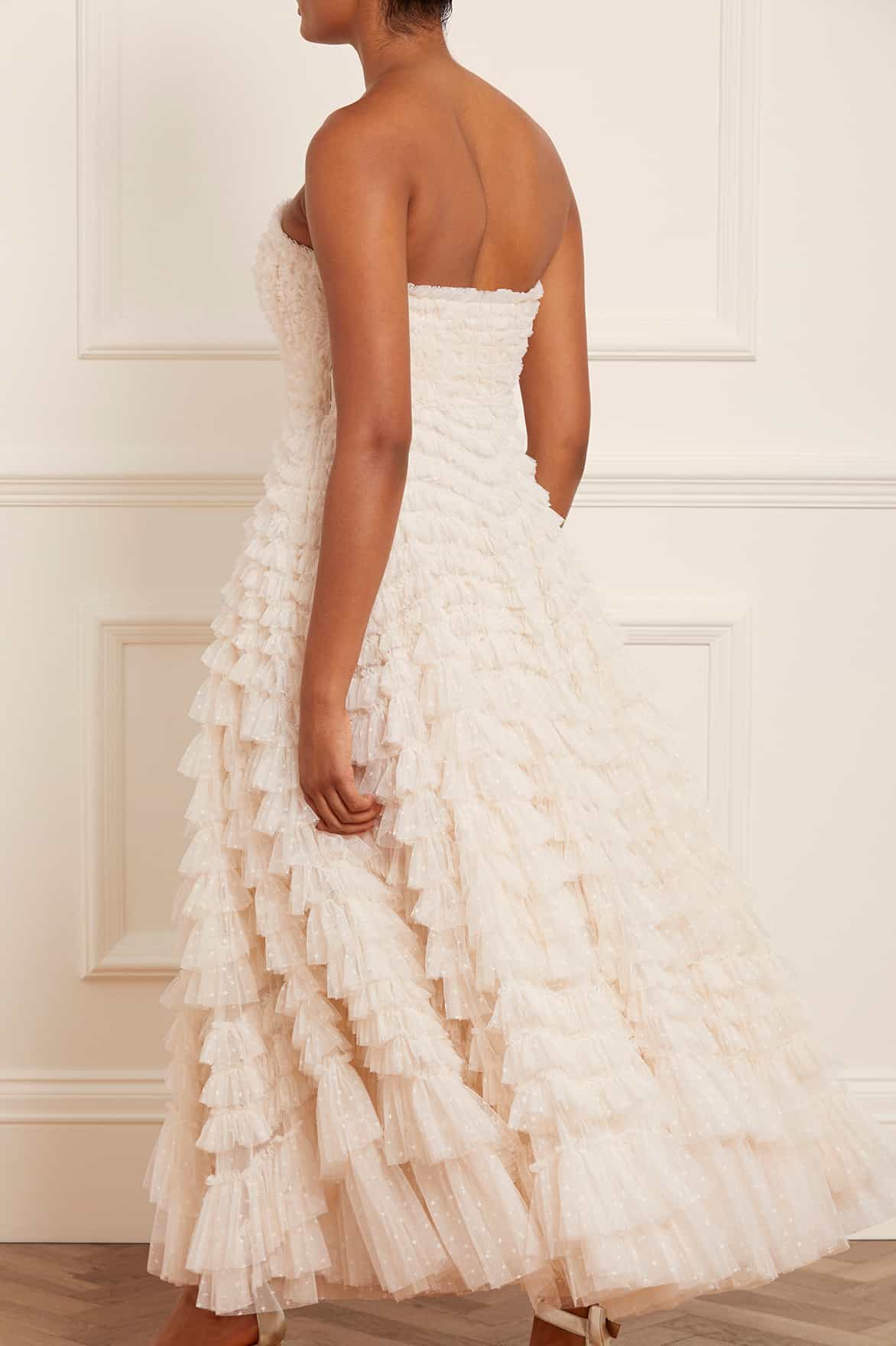 Hattie Ruffle Strapless Ankle Gown - Image 8