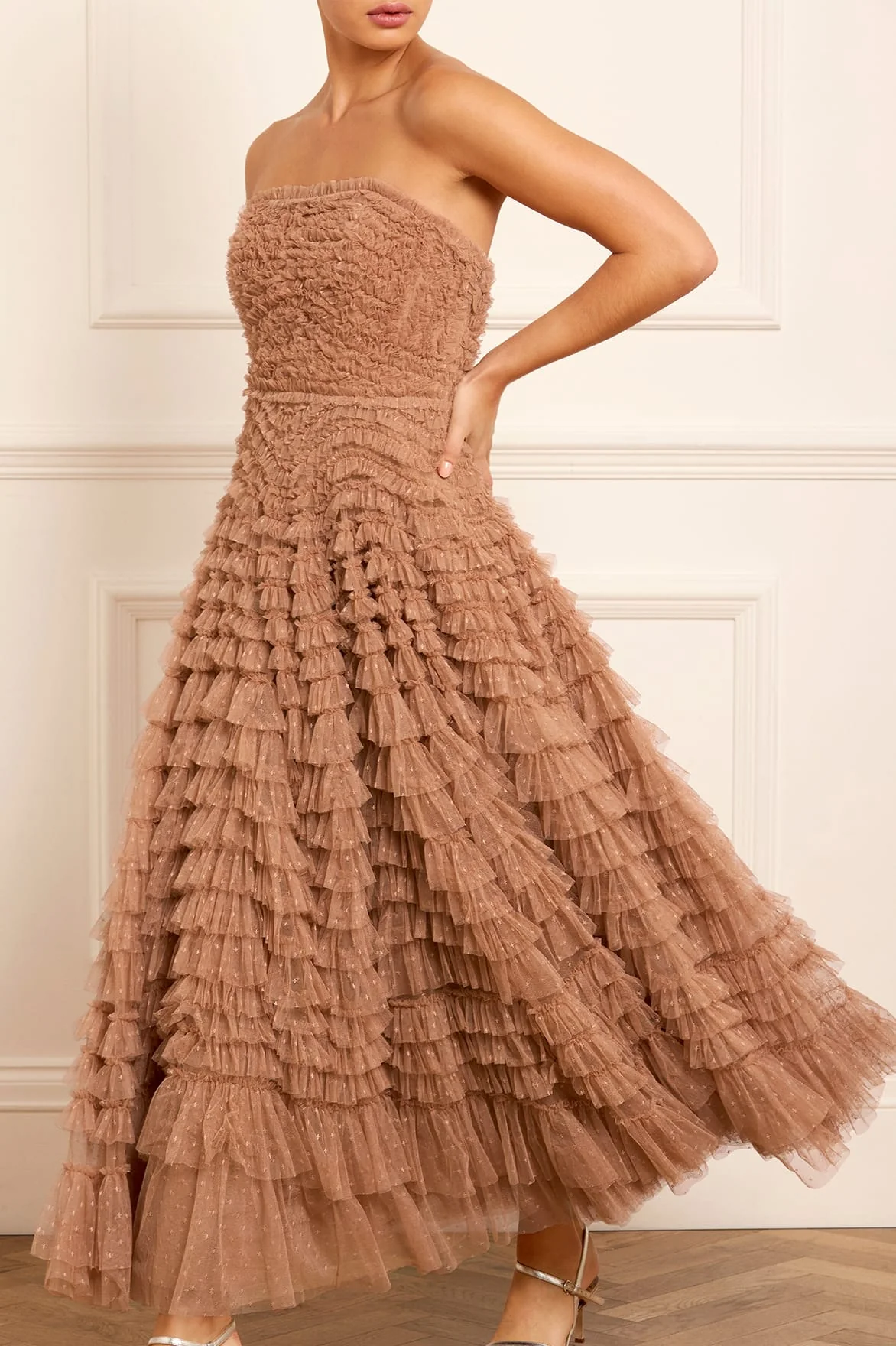 Hattie Ruffle Strapless Ankle Gown - Image 2