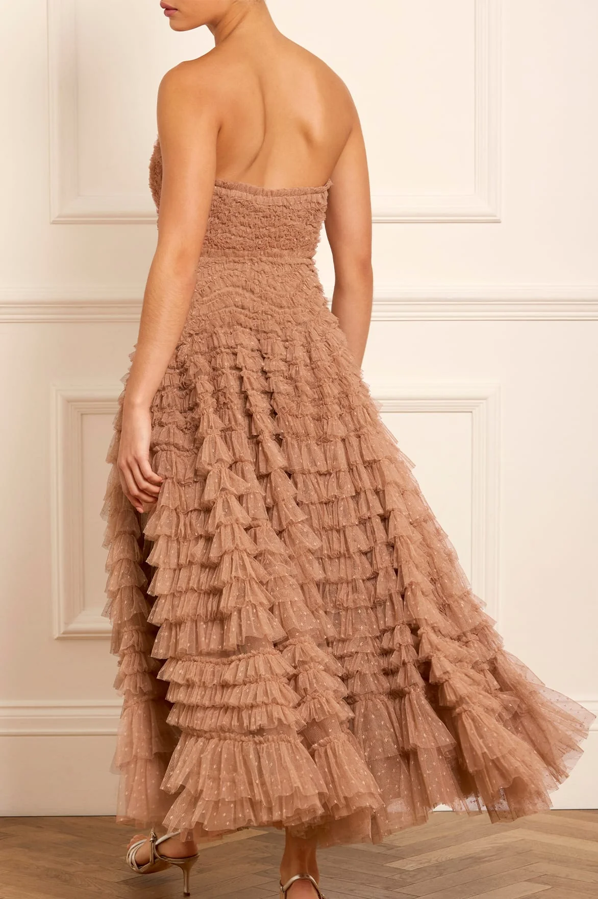 Hattie Ruffle Strapless Ankle Gown - Image 6