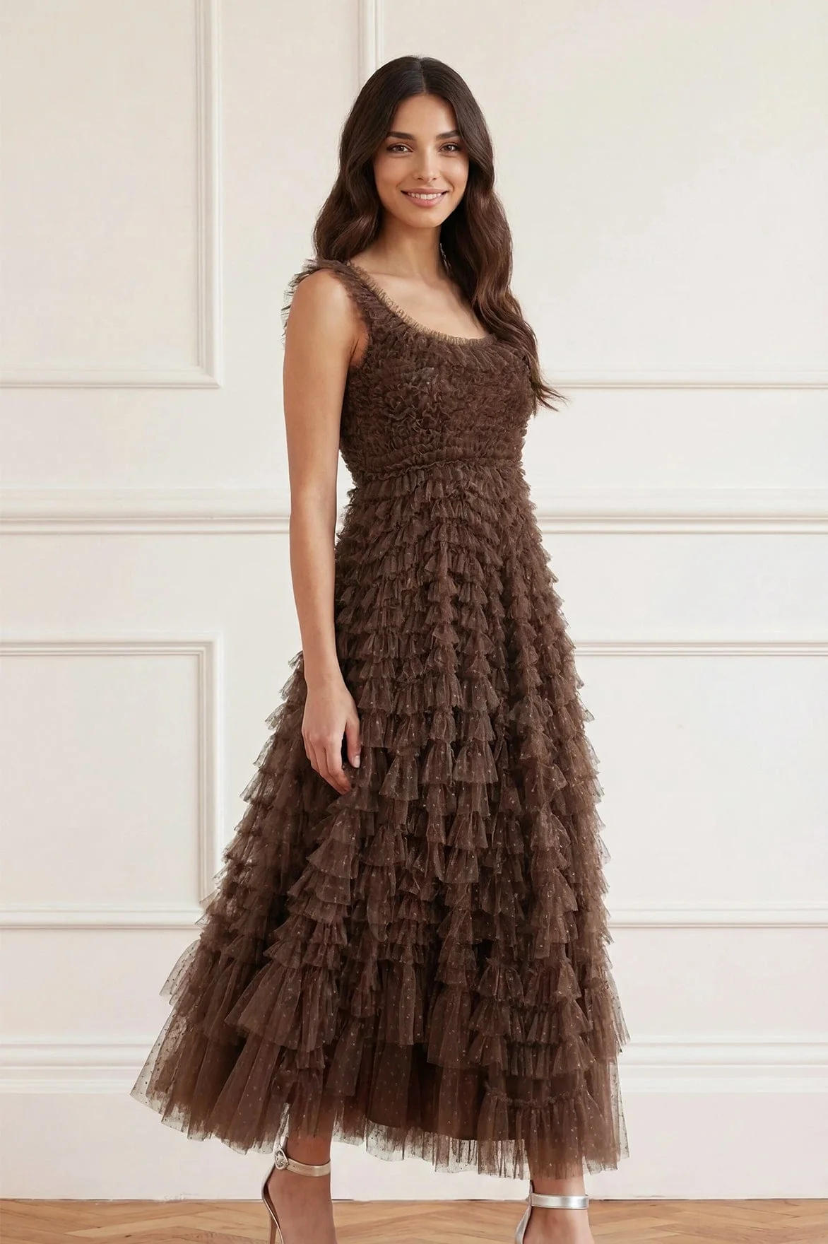 Hattie Scoop Neck Ankle Gown