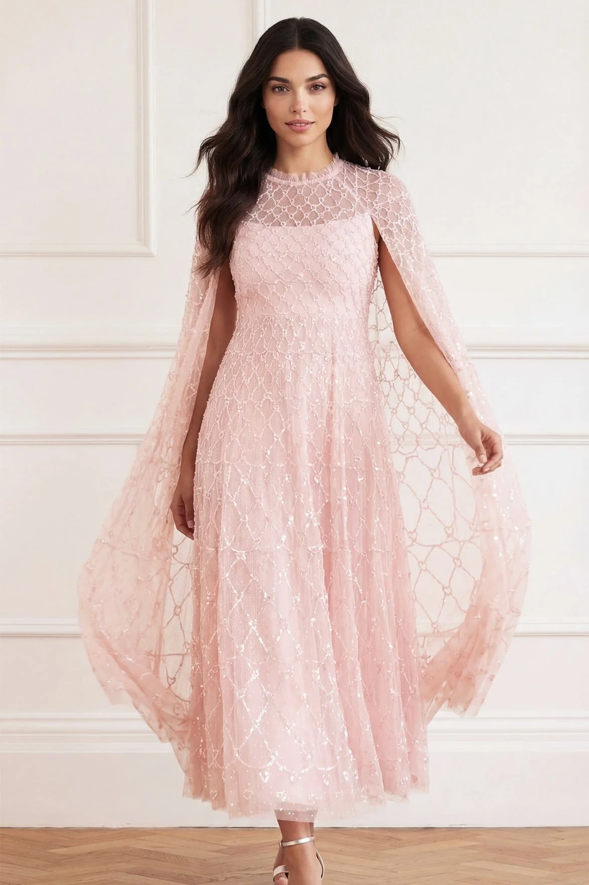 Heart Lattice Ankle Gown