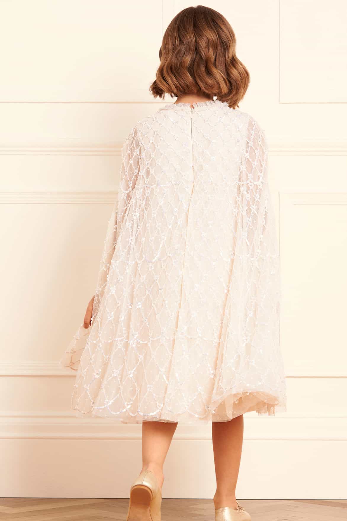 Heart Lattice Cape Kids Dress - Image 6